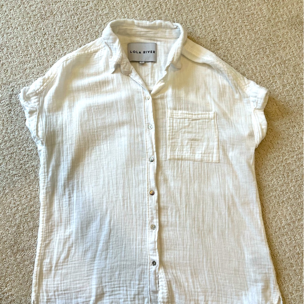 Lola River Linen Cap Sleeve Tee